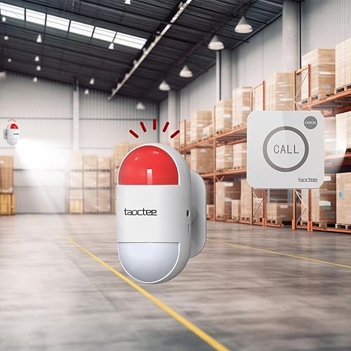 Miniatura 2 de Alarma con botón de pánico para casa, control remoto, sistema de alarma de sirena de oficina, sonido y luz, botón de pánico de emergencia para