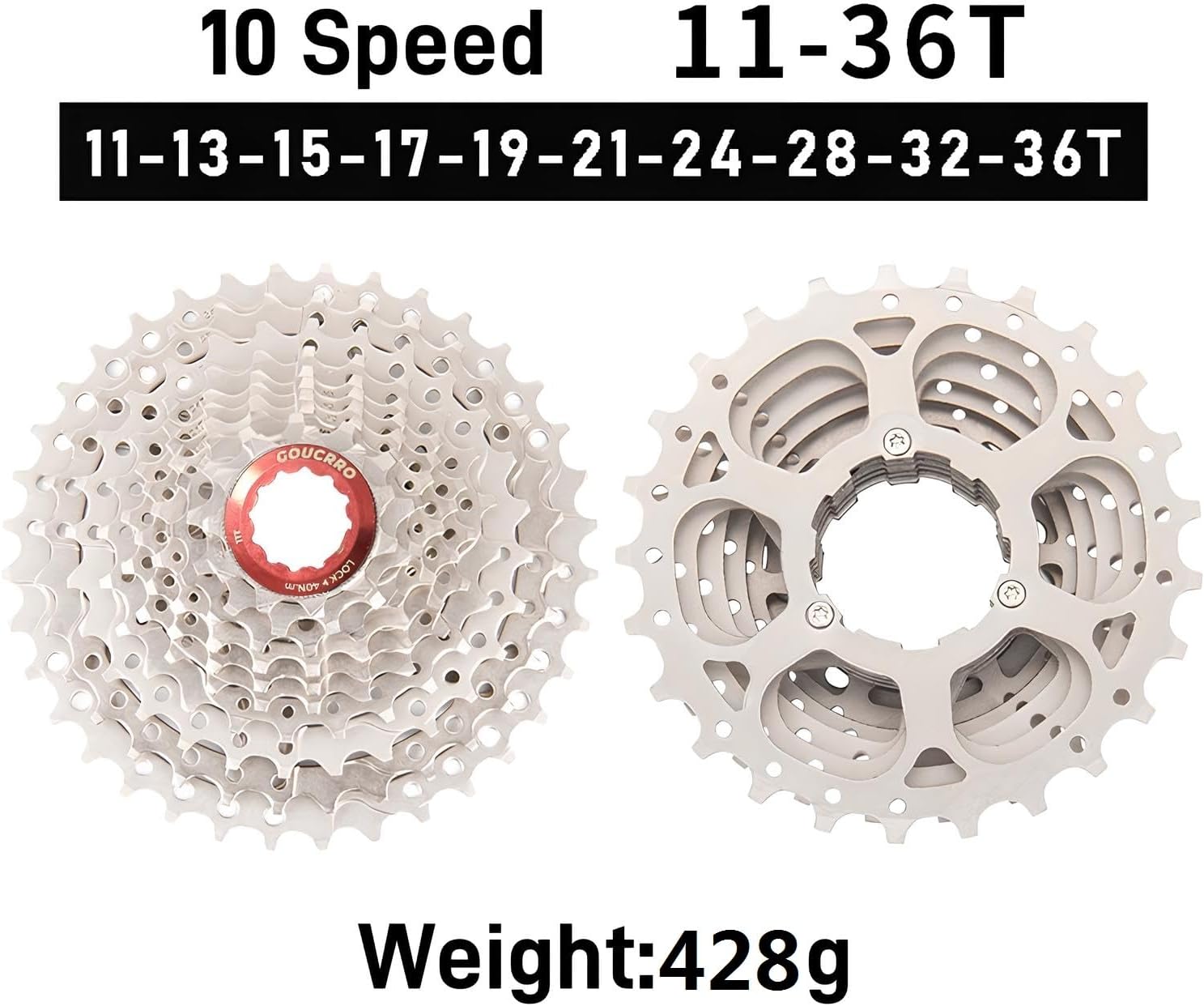 Bike Cassette 10-Speed Cassette 11-36T, 11-40T, 11-42T, 11-46T, 11-50T Bicycle Cassettes & Freewheels Fit Mountain Bike, Road Bicycle