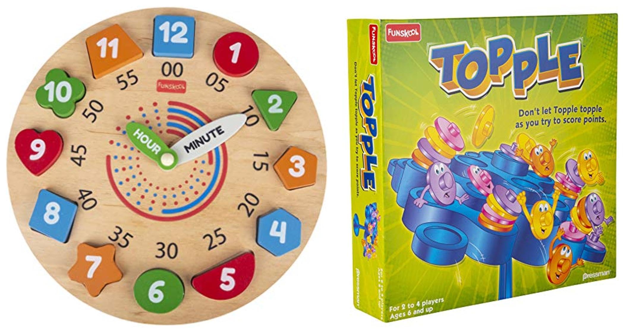 Giggles - My Clock, Shape Sorting Clock Puzzle, Multicolor & Funskool Games - Topple, Strategy Balancing and Skill Game - Multicolor - Kids (B0C8NWNY82) Amazon Price History, Amazon Price Tracker