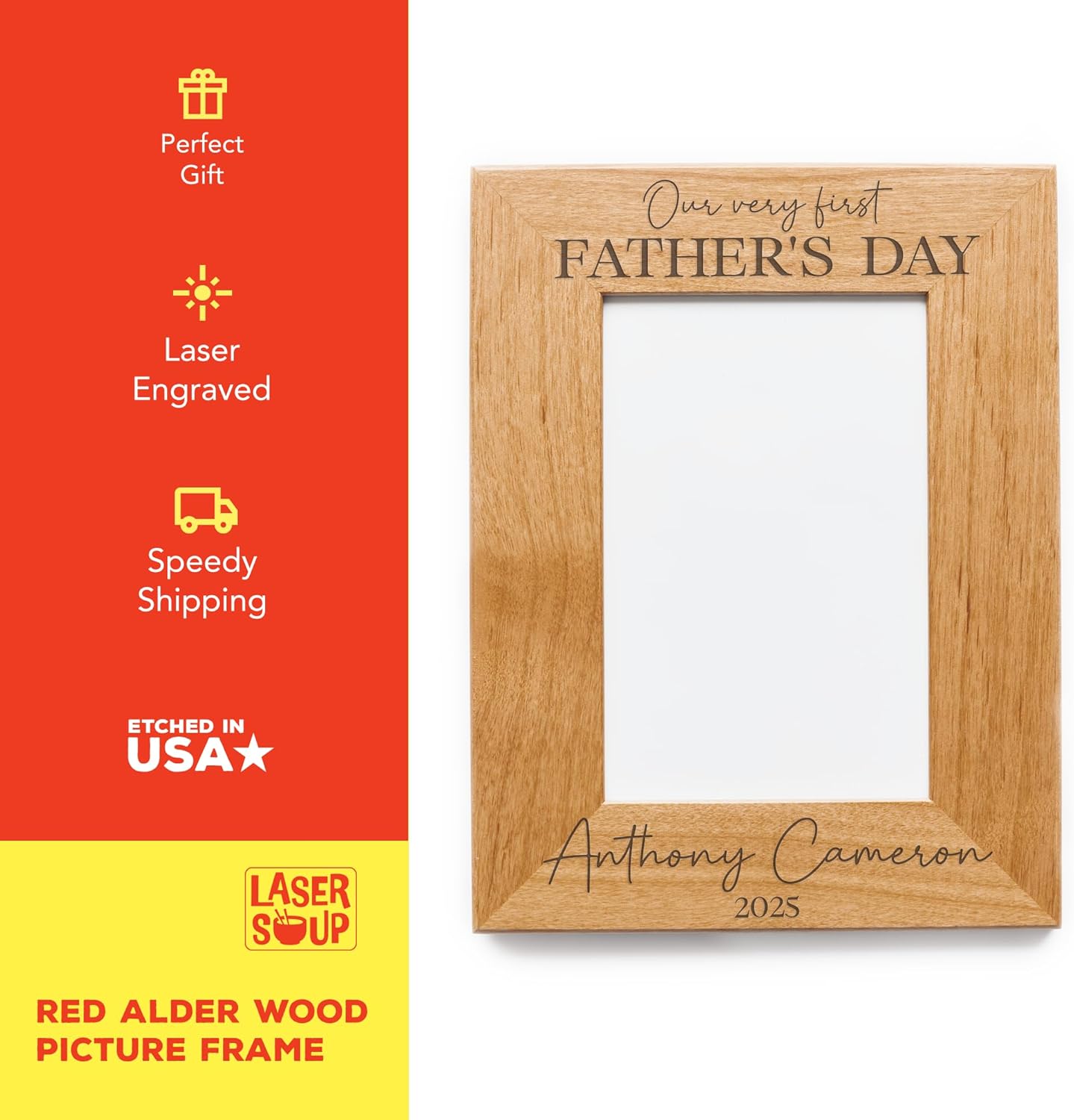 First Father's Day Picture Frame - New Dad Gift from Baby, 1st Father's Day Keepsake Photo Frame - 4x6 Landscape