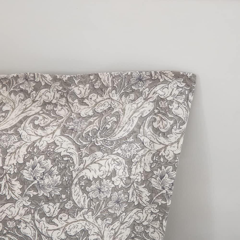 DAUAOTO Cotton Euro Shams Square Pillow Cushion Cover 2 Pieces Set 26"x26" Pillowcases Gray Paisley Floral Pattern