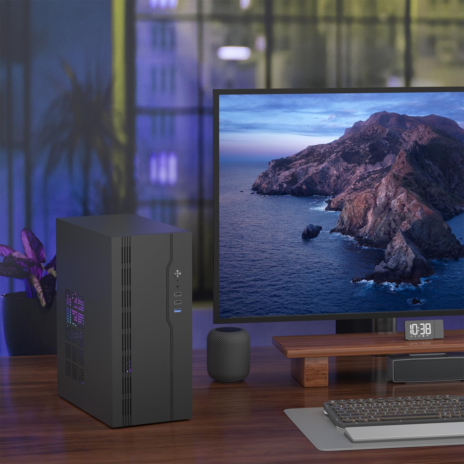 Micro ATX Case PC Case, MATX Case Mini PC ITX Desktop Computer Case Support Micro ATX MATX ITX Mini PC with USB3.0, Support 3.5'' HDD & 2.5'' SSD