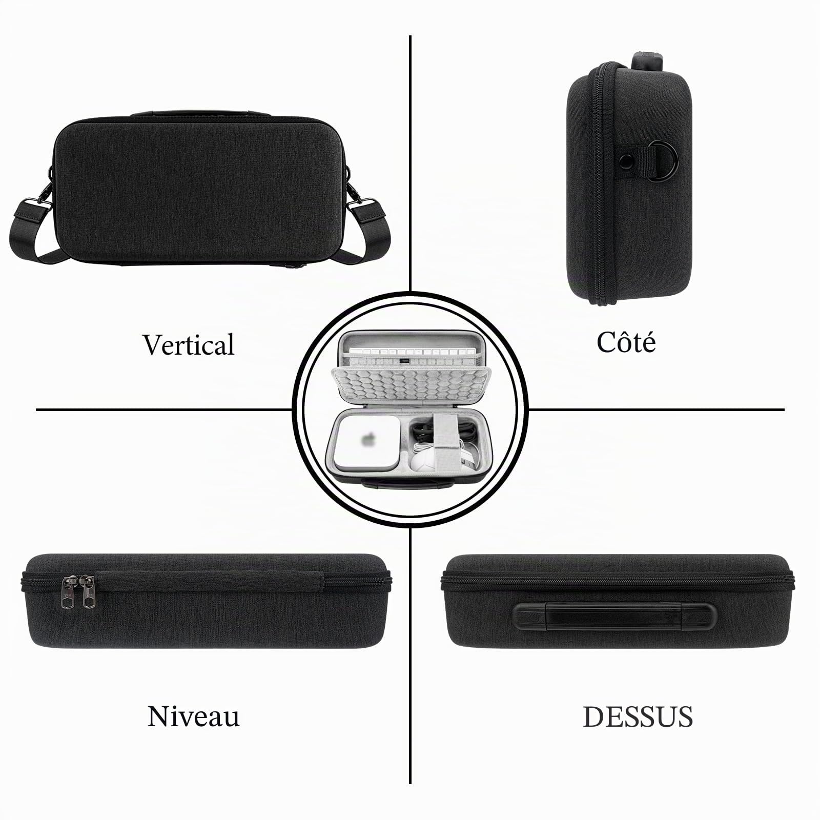 GEEKRIA Housse Rigide de Voyage pour Ordinateur de Bureau, Compatible avec Apple 2026 Mac Mini M5 / 2024 Mac Mini M4 / M4 Pro, Compatible Magic Mouse, Trackpad et Accessoires (Gris foncé)