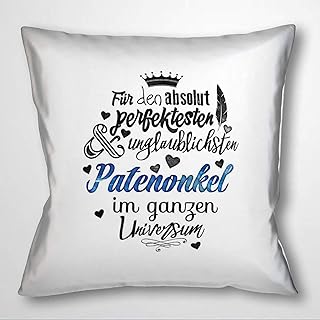 BYRON HOYLE Funda de almohada para el padrino absolutamente perfecto, funda de almohada cuadrada de lino con cremallera, decoración del hogar, 45,7 x 45,7 cm