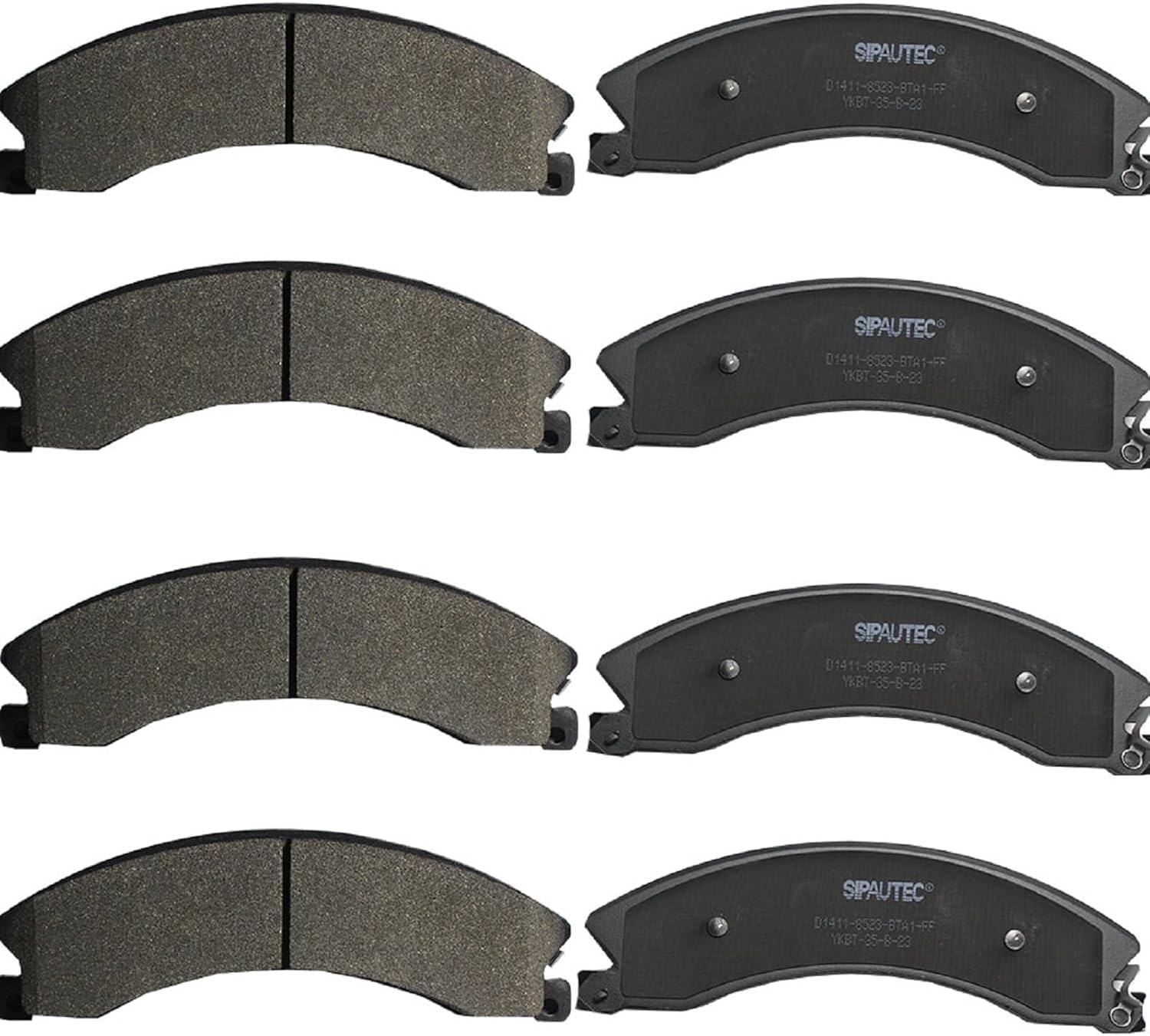 SIPAUTEC-8pcs Front and Rear Ceramic Disc Brake Pads Set Replacement For Chevrolet Silverado 2500/3500 HD GMC Sierra 2500/3500 HD