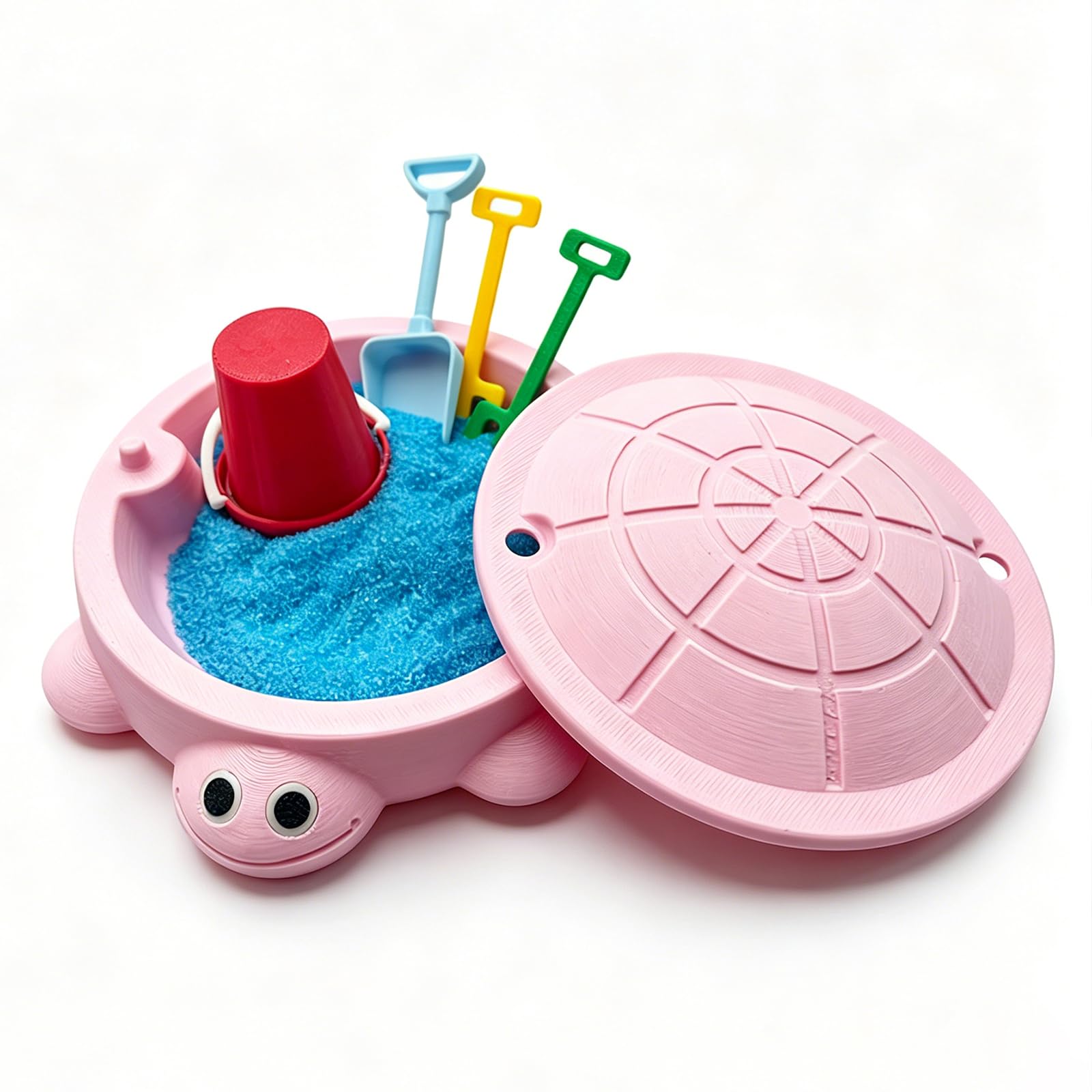 Wetopee Mini Desktop Turtle Zen Garden Sandbox with Lid, 3D Printed Sensory Fidget Toy for Stress Relief, Fun Easter & Valentine Gift Idea for Children and Adults