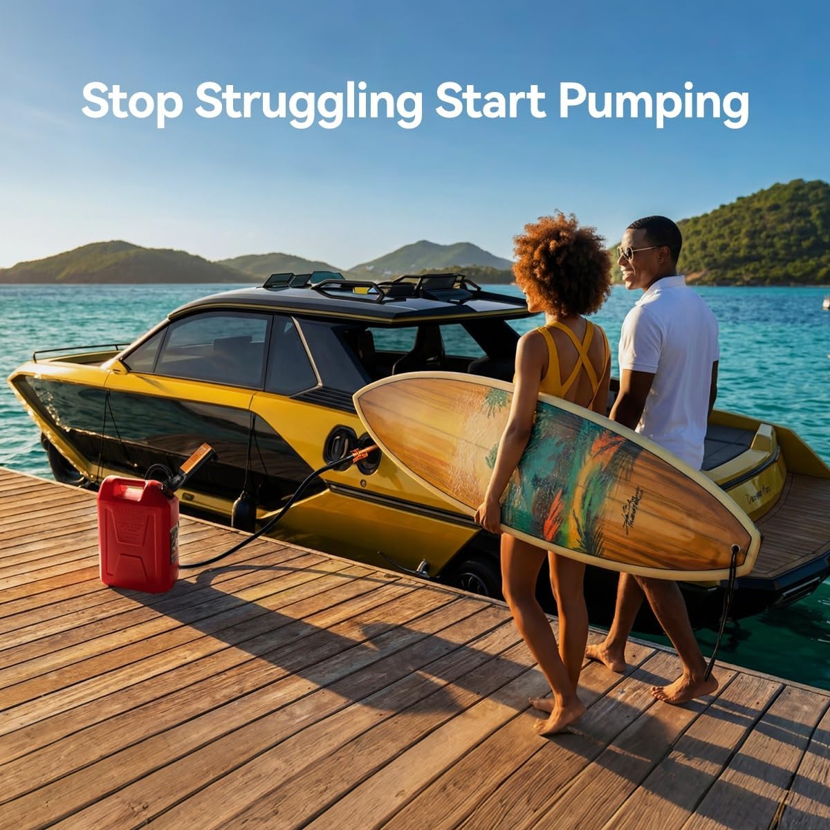 ANSE Portable Fuel Transfer Pump (2.5GPM Model X1 Black)