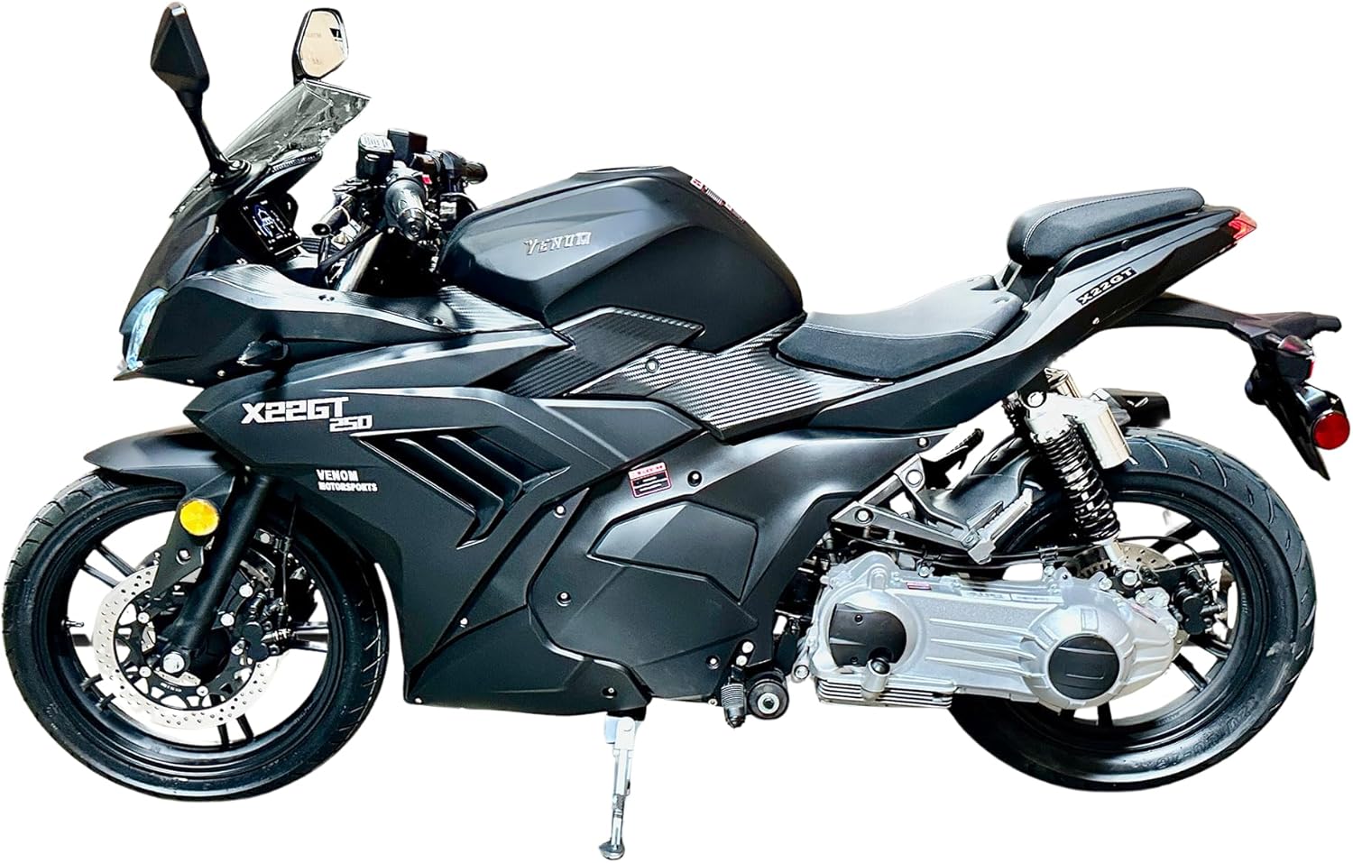 BELMONTE BIKES 250cc Automatic EFI Motorcycle, Liquid Cooled, Street Legal, Full-Size Sport Bike with LED Lighting, Digital Display, Adult Beginner Friendly - Venom X22GT Auto