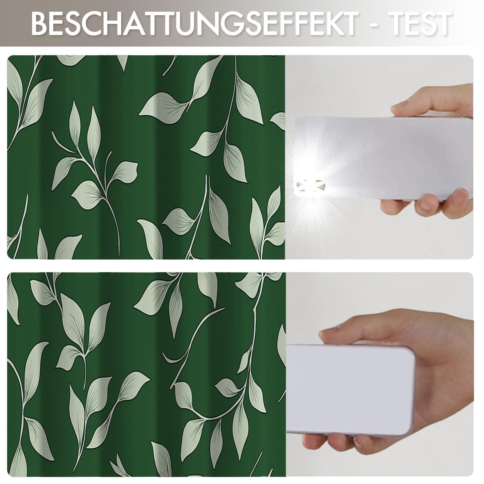 Cortinas Opacas con Estampado Plantas De Línea Dormitorio, 140×160 CM, con Estampado de Hojas Simples CaíDas con Ojales, Aislamiento TéRmico Verde, ReduccióN De Ruido, Juego De 2
