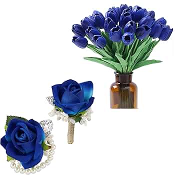 Amazon.com: SITUMEIZI Blue 2 Pcs Corsage and Boutonniere Set