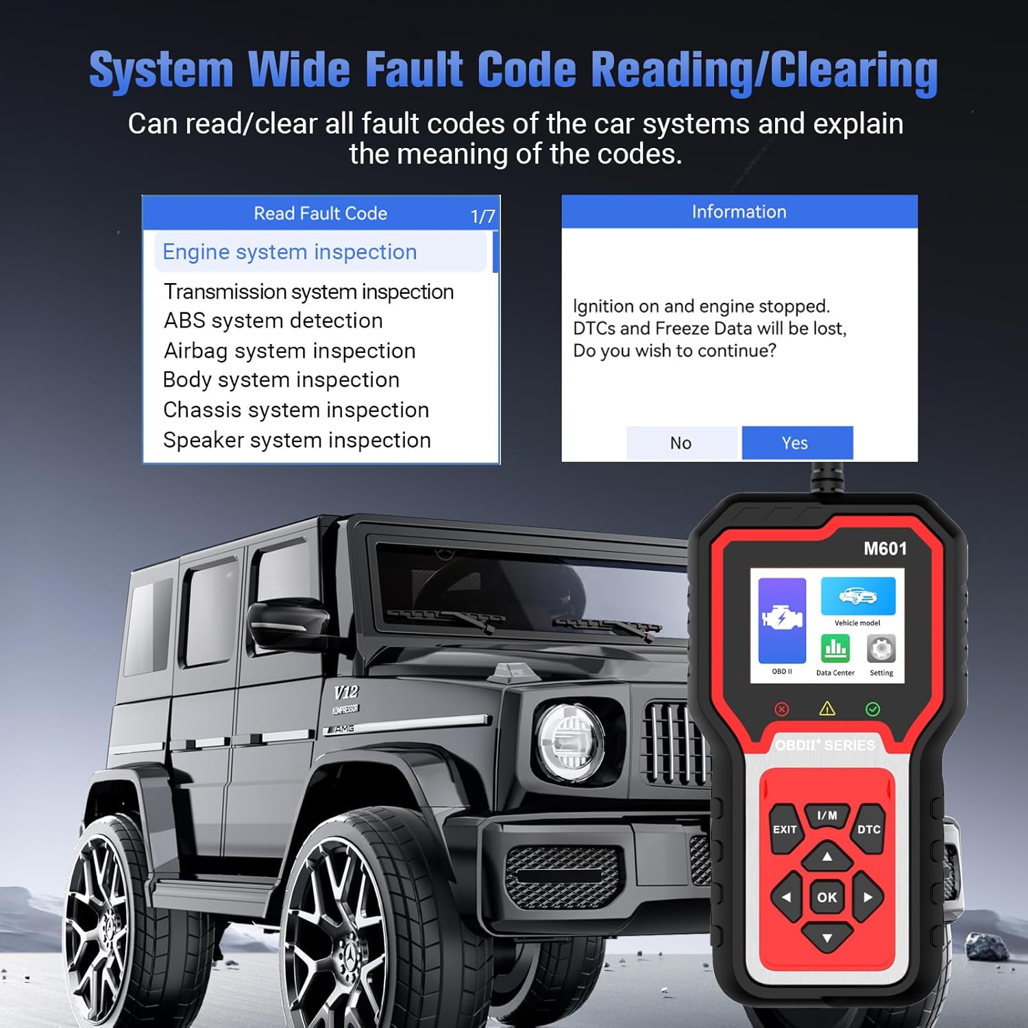 Enhanced OBD2 Scanner Diagnostic Tool - Enhanced Check Engine Code Reader with Reset, Full OBDII Functions & Live Data for All OBDII Cars 1996+，Home/DIY Scanner for car