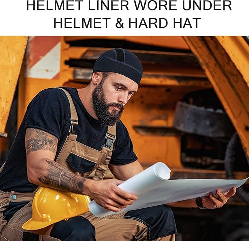 Miniatura 7 de Skull Cap Helmet Liner Beanie, Cooling Mesh Cycling Running Hat for Men Women, Fits Under Helmets