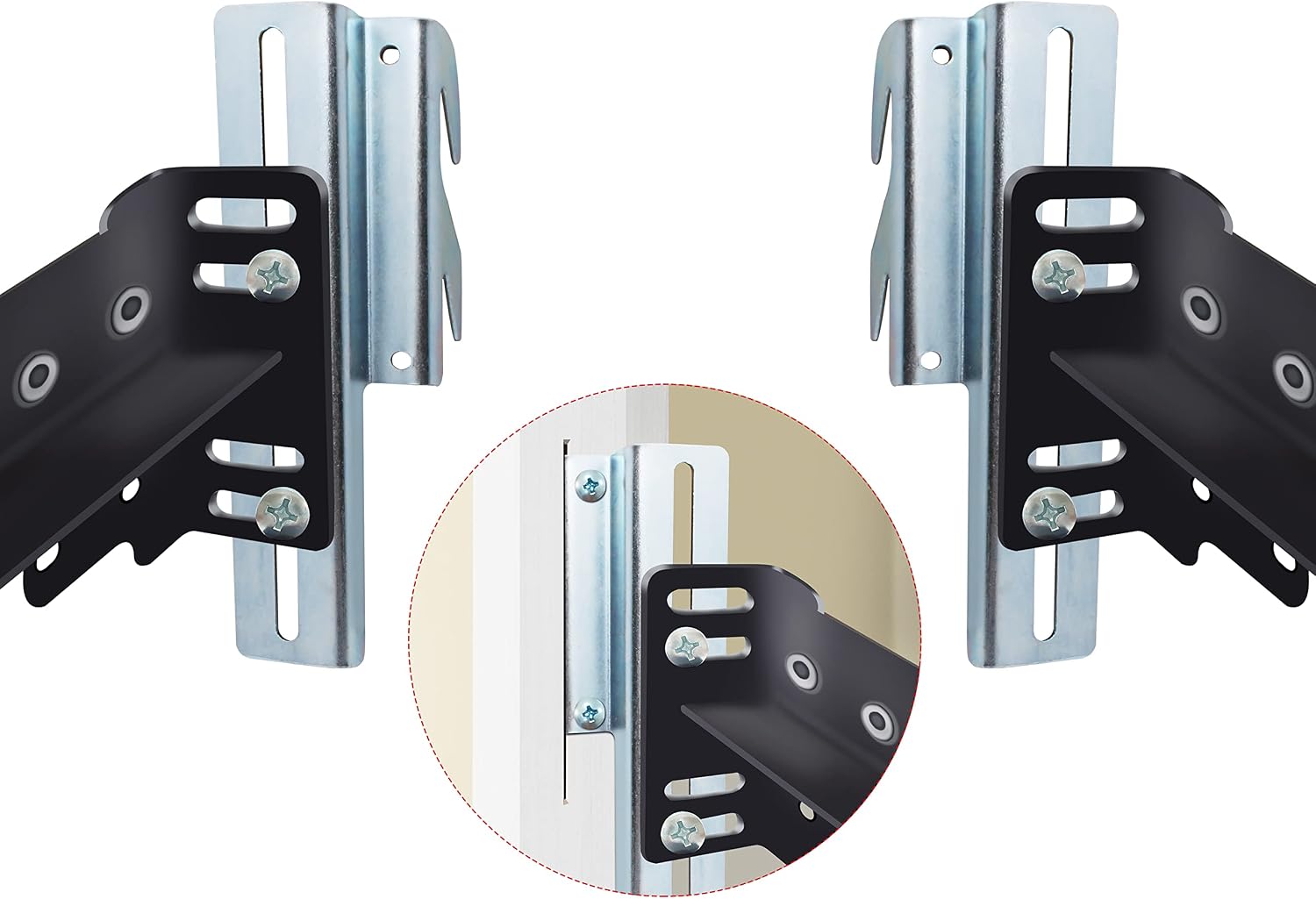 iFJF 2 Pcs #711 Bed Frame Bracket,Bolt on Bed Frame Bracket Adapter, 711 Bolt-On to Hook-On Bed Frame Conversion Bracket Compatible with Headboard Extra Heavy Duty,with Hardware