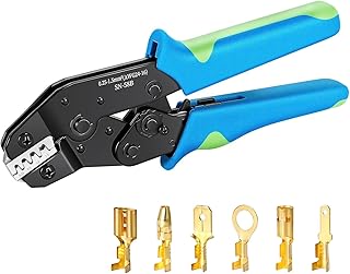 Wire Crimping Tool Wire Crimper Ratchet,Wire Crimper Tool for Open Barrel Terminal Connectors,Electrical Deutsch Crimp Tools for Molex DELPHI AMP Dupont TYCO Terminals,24-14 AWG