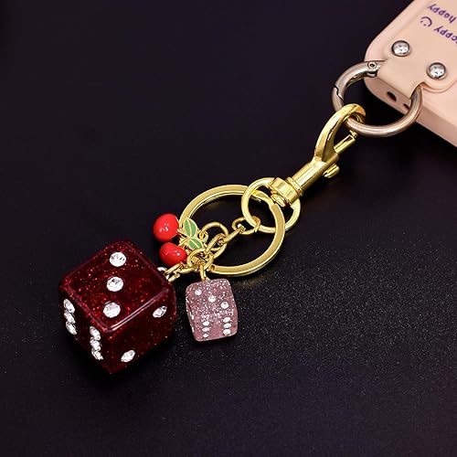 Miniatura 4 de Bag Charms for Handbags-8 Ball Dice Keychain Backpack Charm Purse Dice & Star Charms Women Girl