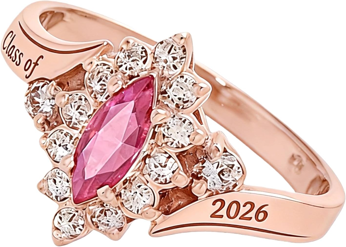 Class Ring for Women High School, 925 Sterling Silver College Graduation Rings, Personalized Women's Birthstone Rings, Senior Class of 2026 Ring Jewelry Gift Customizable