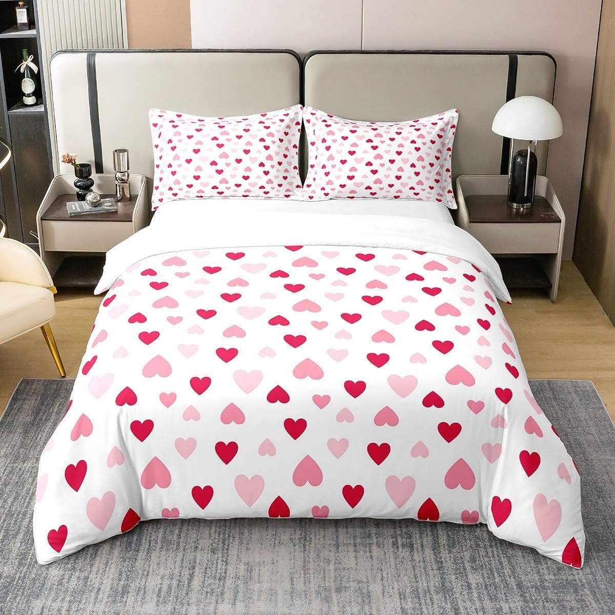 Housse de couette cœur rose douce et mignonne pour des nuits pleines de tendresse