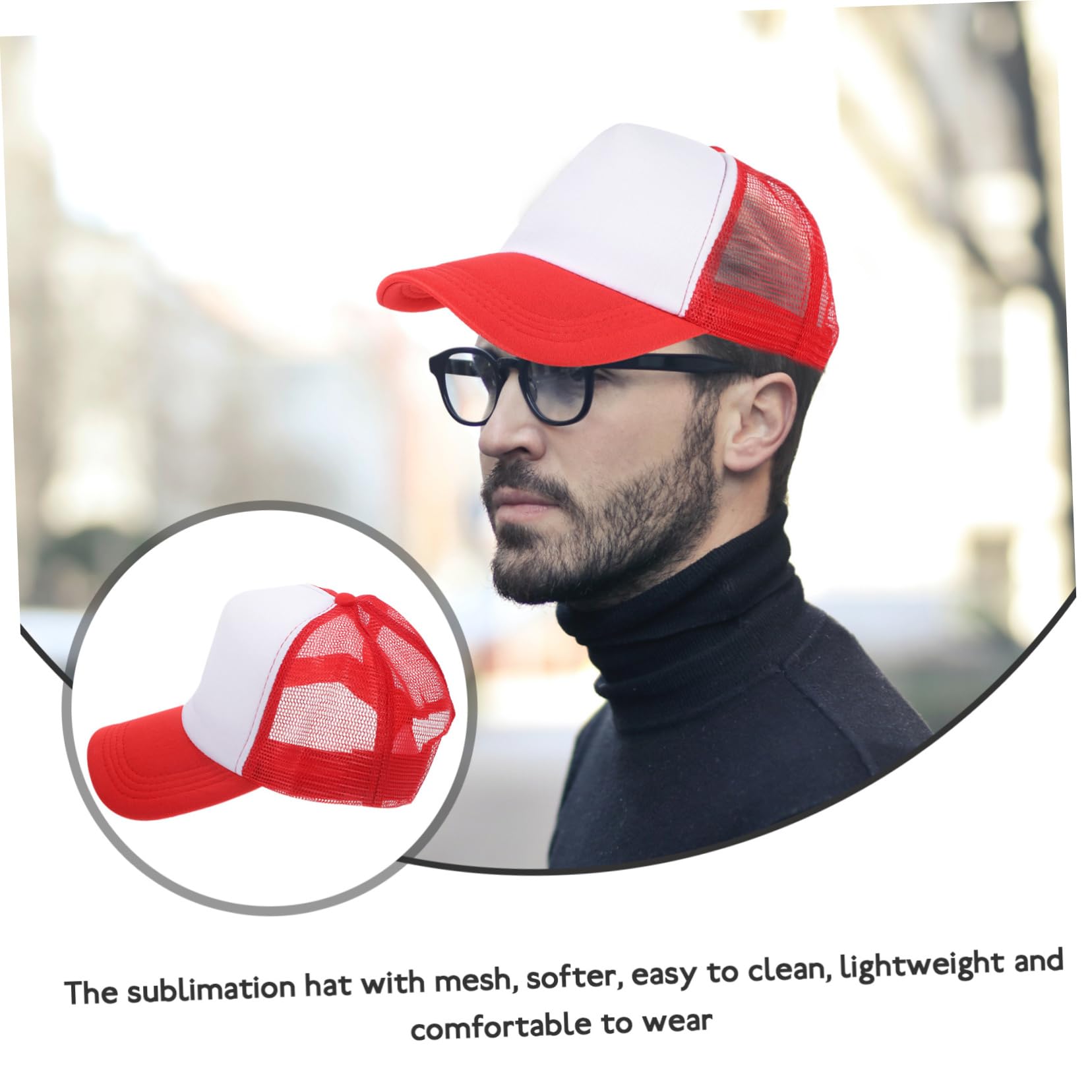 BESPORTBLE Berretto da Baseball a Rete Vuota Cappello Hat Baseball cap Palline racchettoni Cappelli Uomini Caps Tappi Fai da Te in Rete Berretti da Baseball Vuoti Spugna Rosso