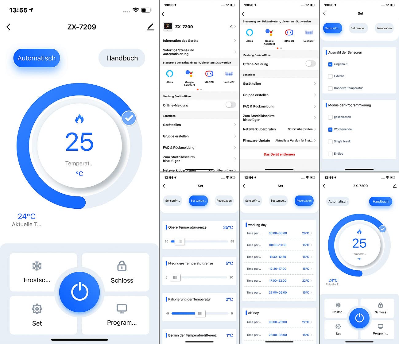 revolt Thermostat Fußboden: 2er-Set WLAN-Thermostate für Fußbodenheizungen, Touchdisplay (Infrarotheizung WLAN, Wandthermostat Heizung, Handy)