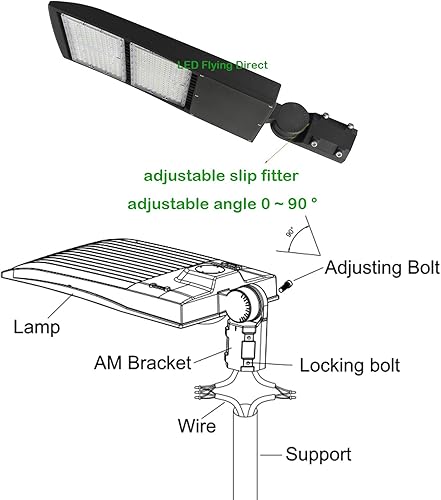 Vista 27 de LED Flying Direct luz LED para la calle, estacionamientos, postes, áreas exteriores, 5000k, DLC UL (café), 150.00watts, 480.00 volts 150 W