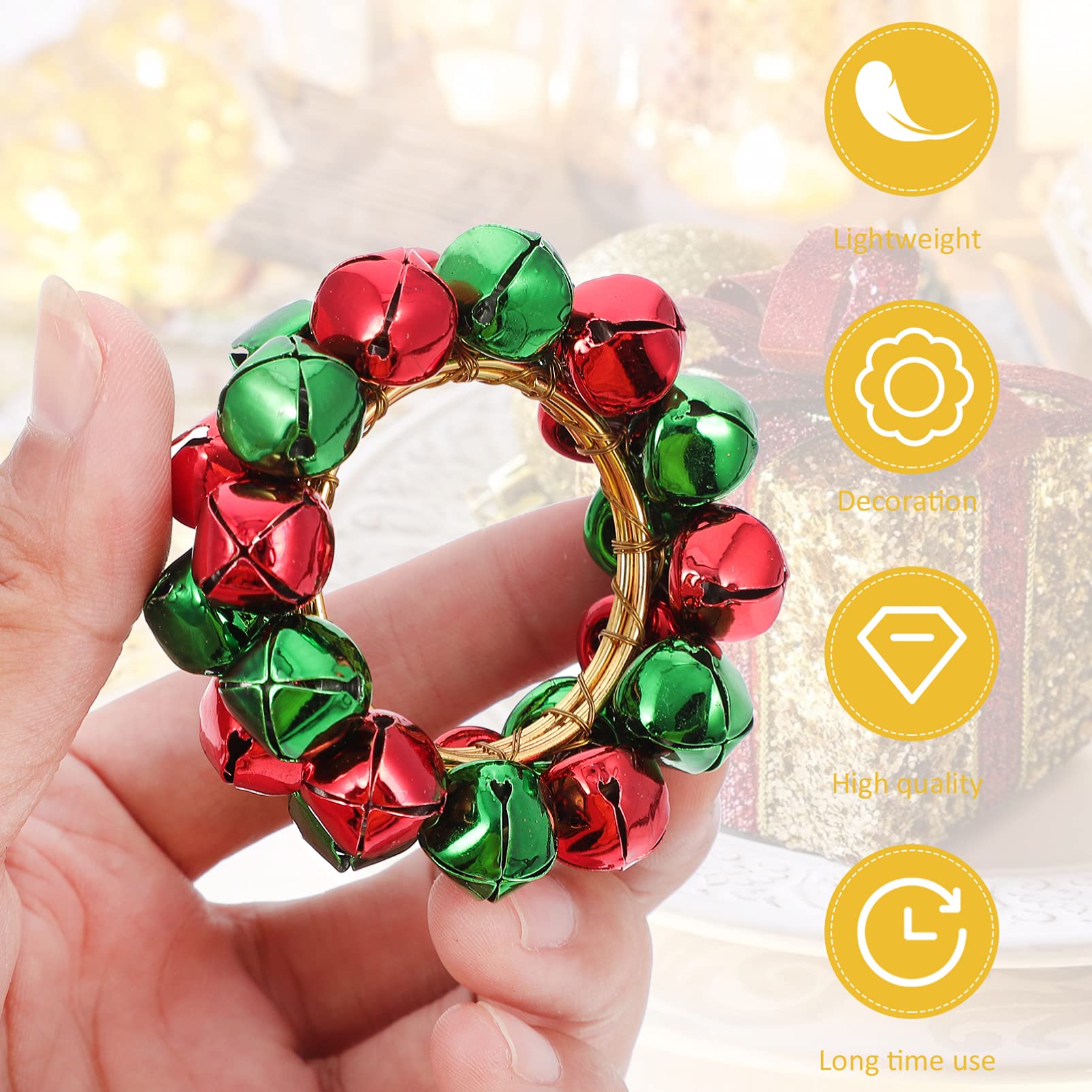 12 STK Weihnachtsserviettenringe Christmas Decorations Table weihnachtsdeko Schreibtisch Schnallenring für Servietten Serviettenhalter mit Weihnachtsglocken Weihnachtsdekorationen IMIKEYA
