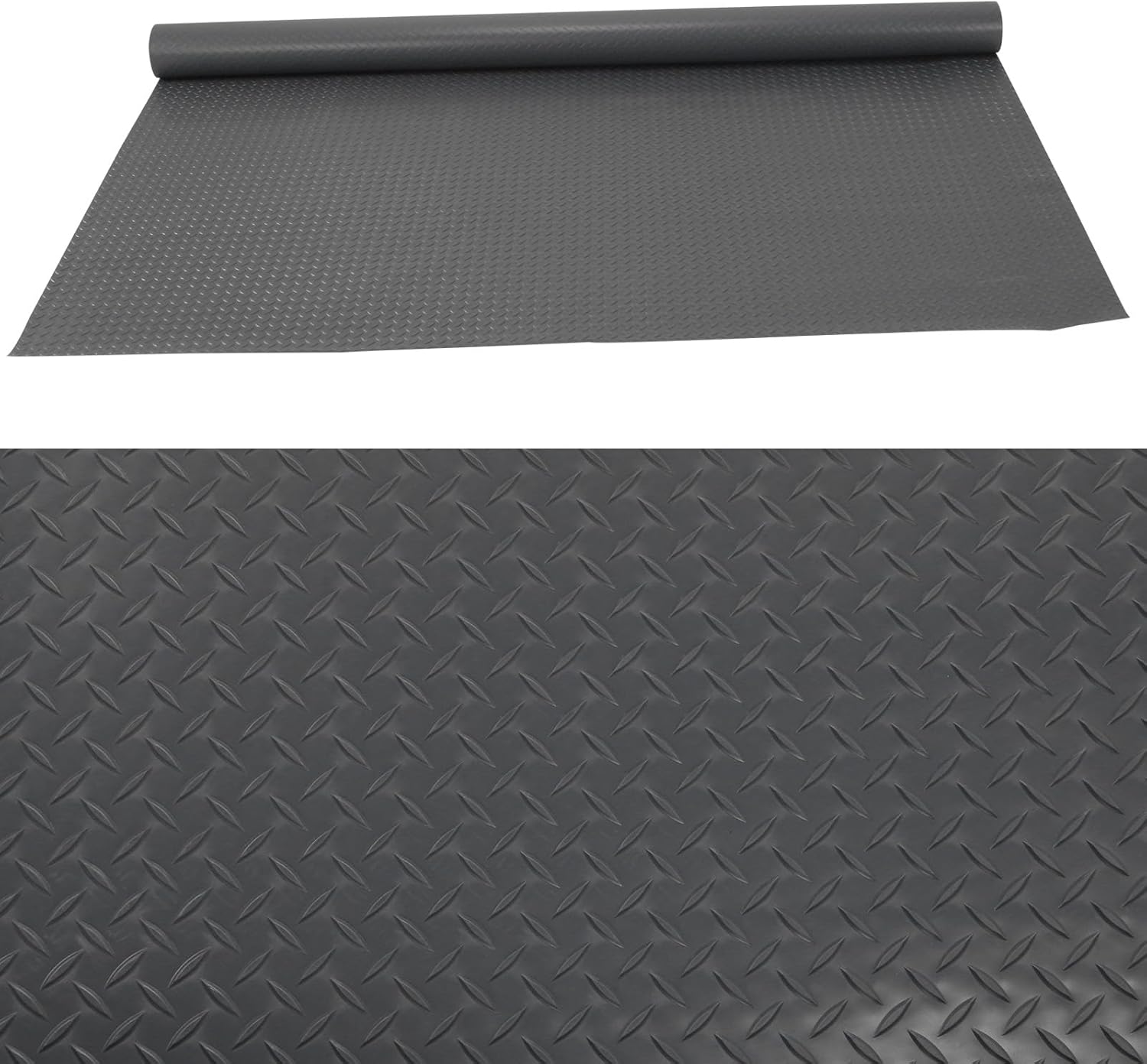 Generic 7.9x32.8 FT Garage Floor Mat 2.5mm Garage Shop Parking Mat Plate PVC Flooring Roll for Truck Trailer SUVs Van Golf Cart Motorcycle