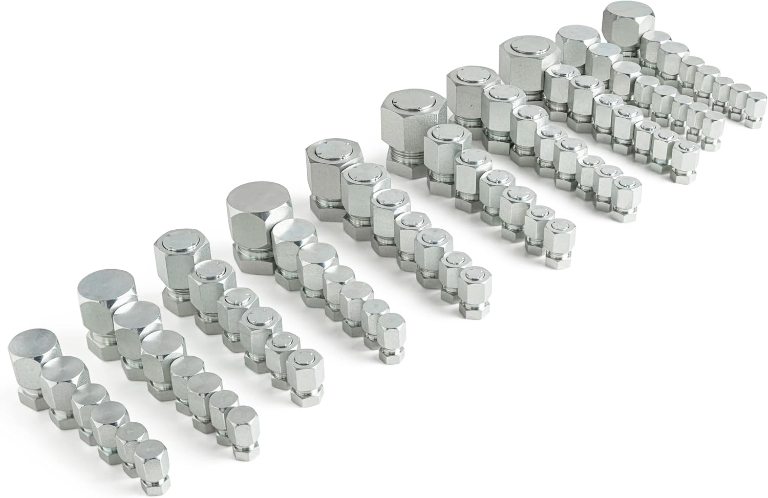 144 Pcs JIC & ORFS Cap and Plug Kit – Hydraulic Line Caps and Plugs Fitting Set, AN Flare & O Ring Seal Flat Face Adapters for Industrial Equipment, Hose & Tube Maintenance - Dash Sizes 4 6 8 10 12 16