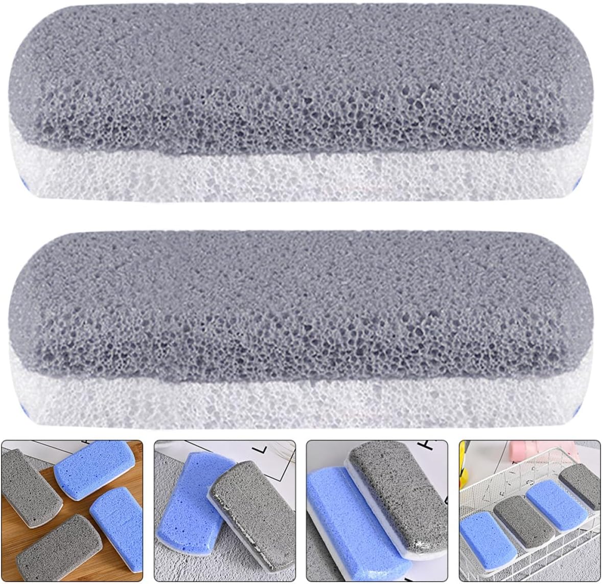 MAGICLULU 2pcs Dual-Color Pumice Stone Foot Scrubbers Professional Pedicure Tools Callus Remover for Hard Skin Heel Care Foot Care at Home and Salon