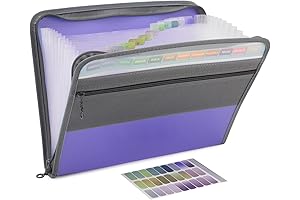 NAFY 13-Pocket Rainbow Accordion Zipper Pouch