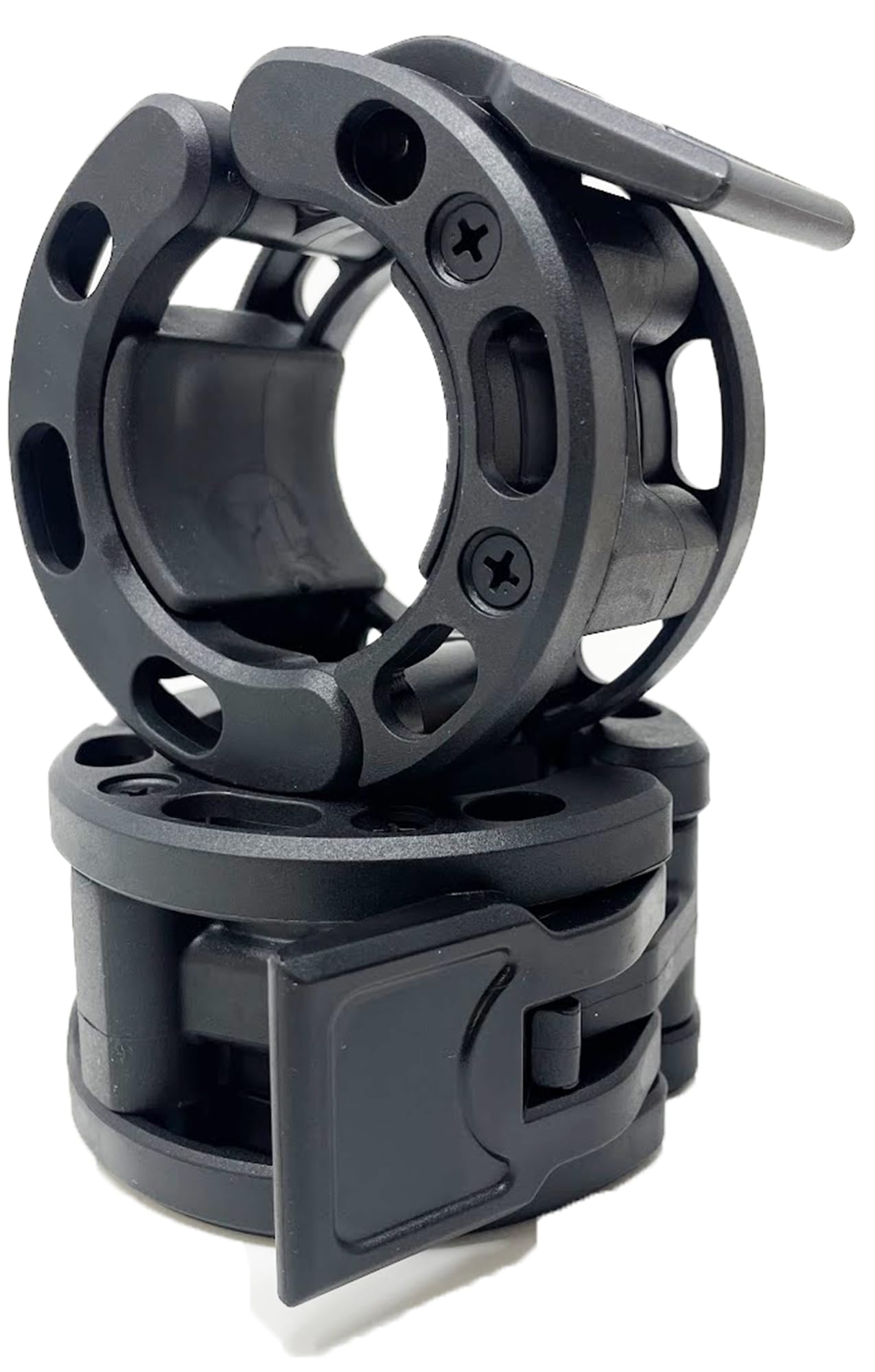 Clout Fitness Olympic Dumbbell Clips, Quick Release Pair of Lockable Weight Clips, Fits 5 cm Weight Lifting Dumbbells