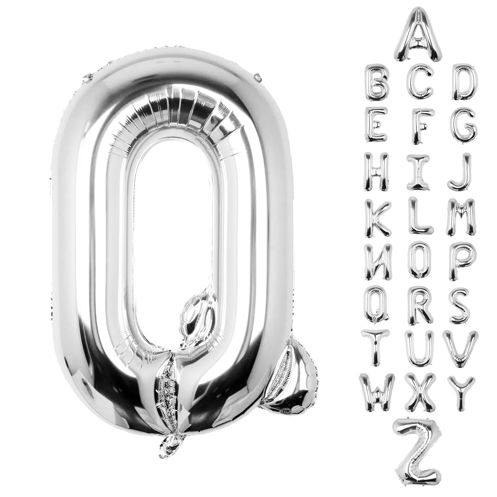 Photo 1 of *2 pack* AOAOParty Letter Balloons 40Inch Large Giant big Foil Mylar Silver Balloons Q for Birthday Party Decorations