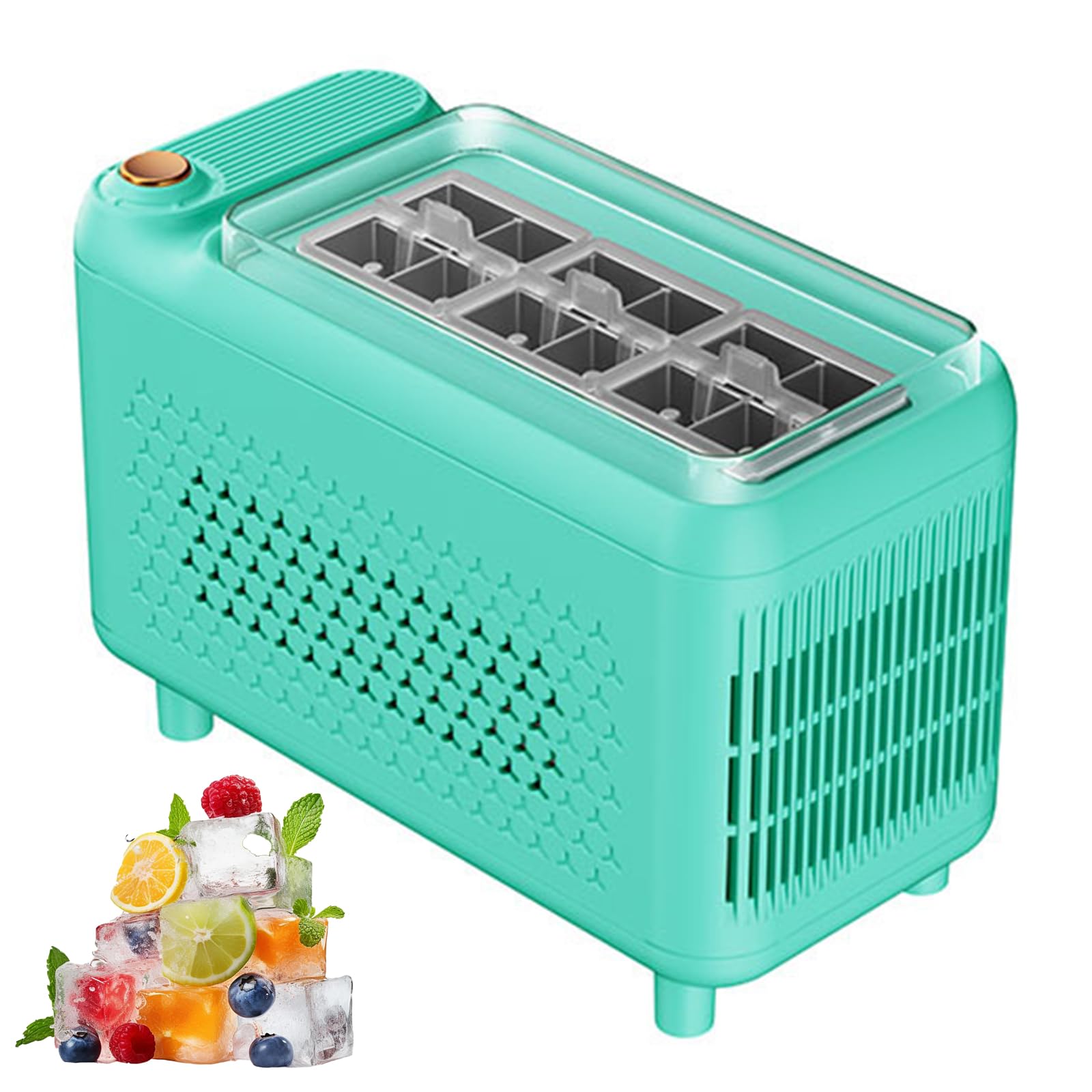 Mała Kostkarka Do Lodu Na Biurko, Przenośna Kostkarka Do Lodu O Mocy 150 W, Z 12 Kostkami, O Grubości 20 Mm I Dźwignią Do Usuwania Lodu, Do Biura, Domu, Kempingu, Kampera, Samochodu, Podróży