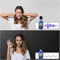 Vista 6 de paquete de 12 paneles acústicos autoadhesivos de alta densidad, paneles de espuma insonorizantes de 12 x 10 x 25/64 de pulgada, elegantes paneles