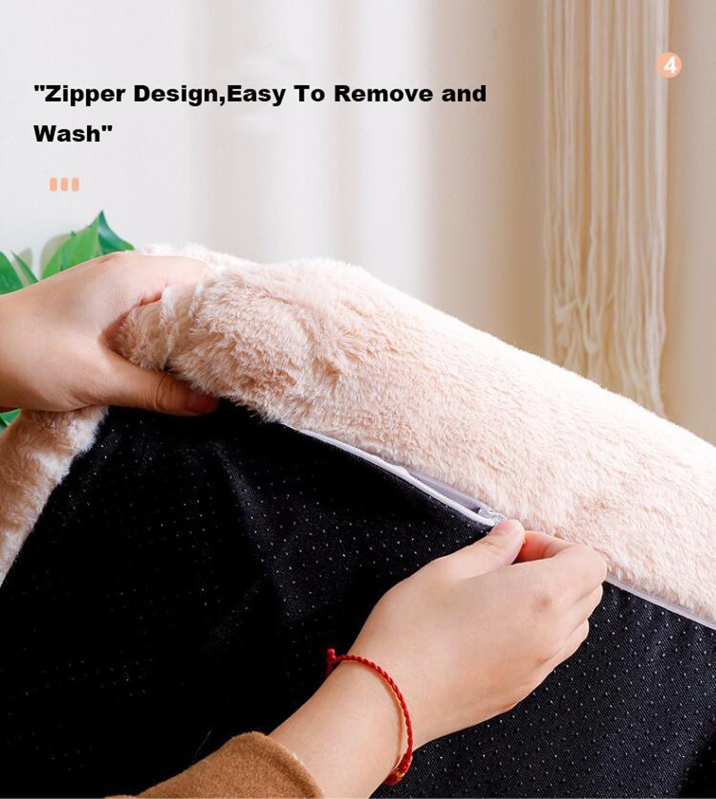 Sofá calmante para mascotas, nuevo sofá cama suave para gatos con parte inferior antideslizante, cama extraíble lavable para mascotas, sofá de felpa para gatos y perros pequeños, medianos (beige, M)