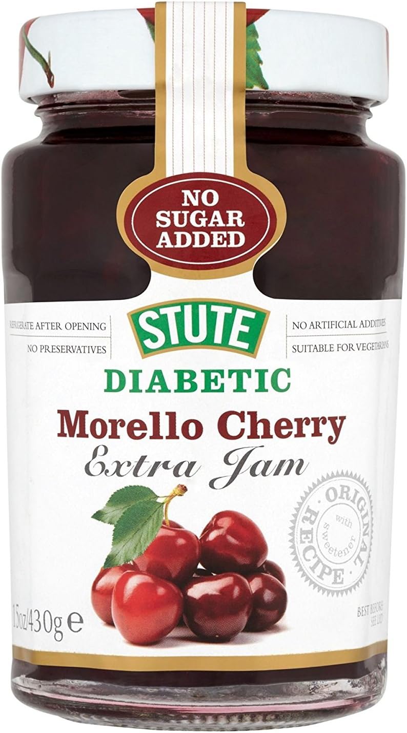 (Pack Of 6) Stute - Diabetic Morello Cherry Extra Jam - (430g)