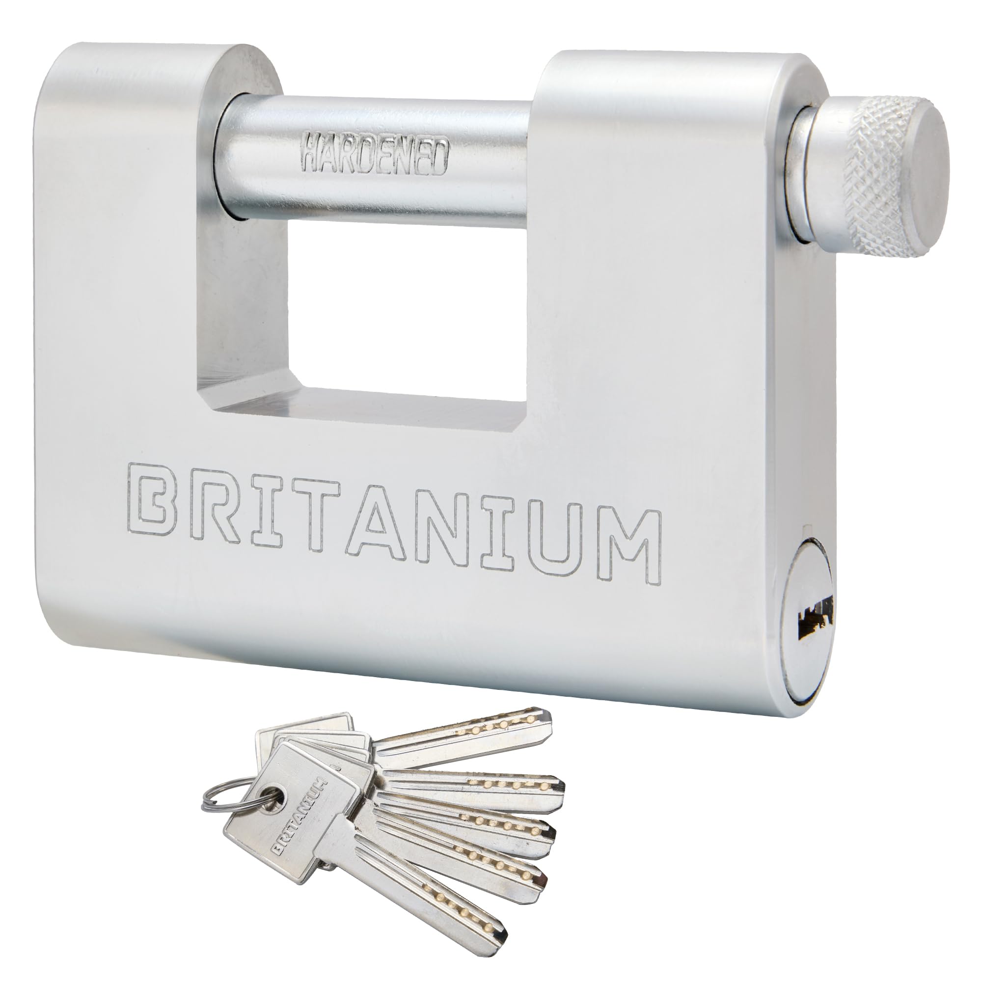 BRB80 Candado seguridad con 5 llaves,Arco resistente a cortes de 13 mm, resistente a la intemperie,Candado seguridad exterior para contenedores, garajes