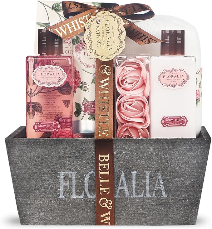 GLOSS ! Coffret Bain ROSE – Produits Bien-Être – Coffret Cadeau Originale pour Femme, Anniversaire, Fête des Mères, Noël, Saint-Valentin - CORBEILLE