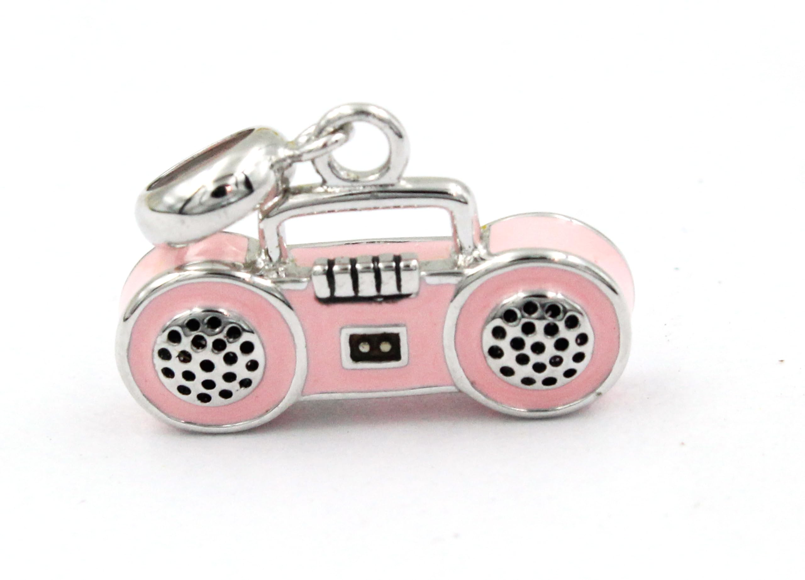 Boombox 925 Sterling Silver Charm Pendant, Retro Mini Speaker, 90s Hip Hop Jewelry-image-39
