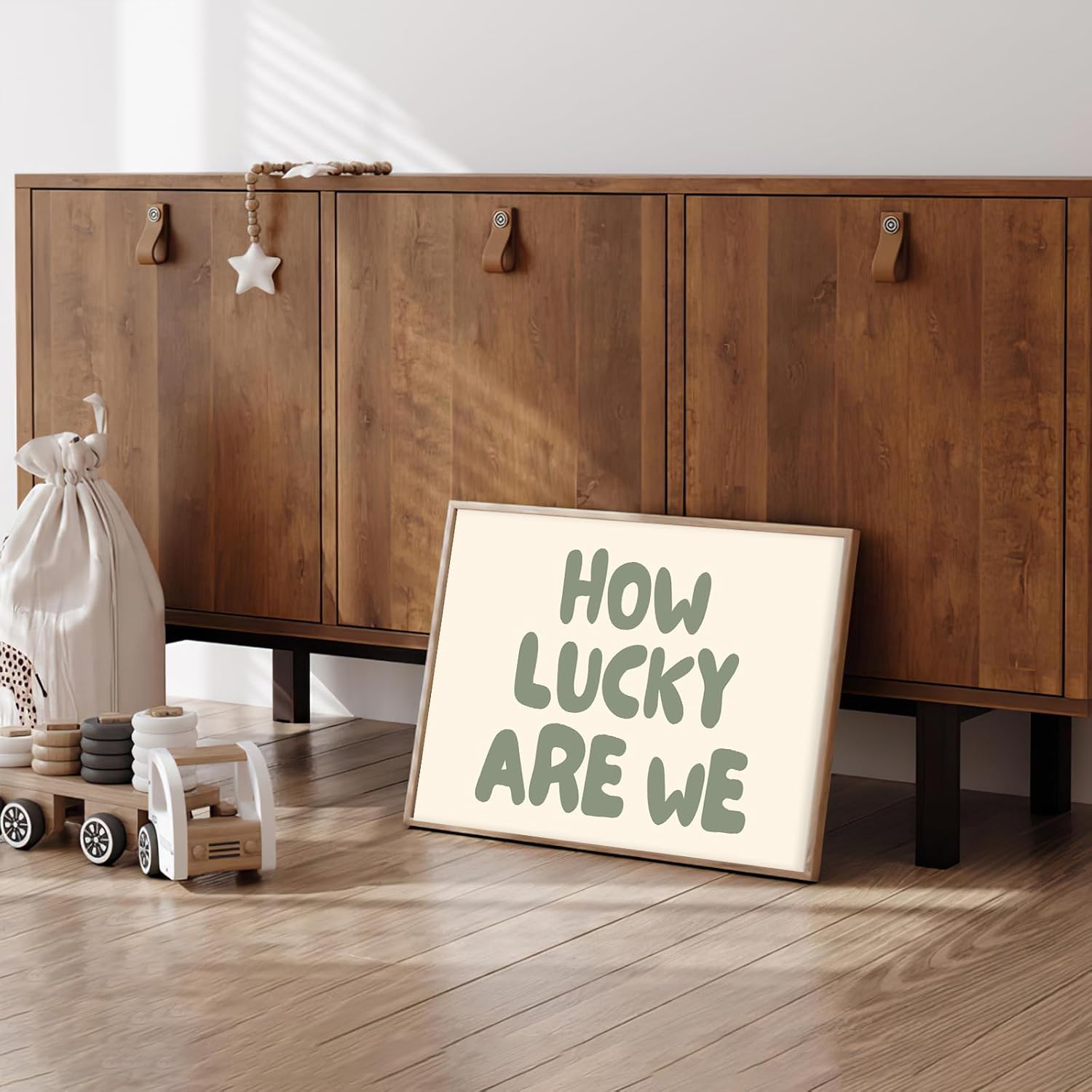 KAQNMY Minimalist Wall Art Poster Warm Healing and Cozy Home Decor Print Retro Aesthetic Print How Lucky Are We Poster for Living Room Bedroom Dorm Apartment Office 16x24 Inch UnFramed Decor - Image 2