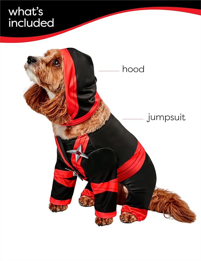 Disfraz de Ninja para Perros o Gatos Rubies, Tamaño Mediano miniatura 2
