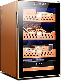 Cigar Humidor Gaoduan Handmade Wood Cigar Boxes Desktop Cigar Storage with Hygrometer and Humidifier,Cedar Divider Royale Glasstop Holds 40 Cigars Cigar Humidor Humidifier