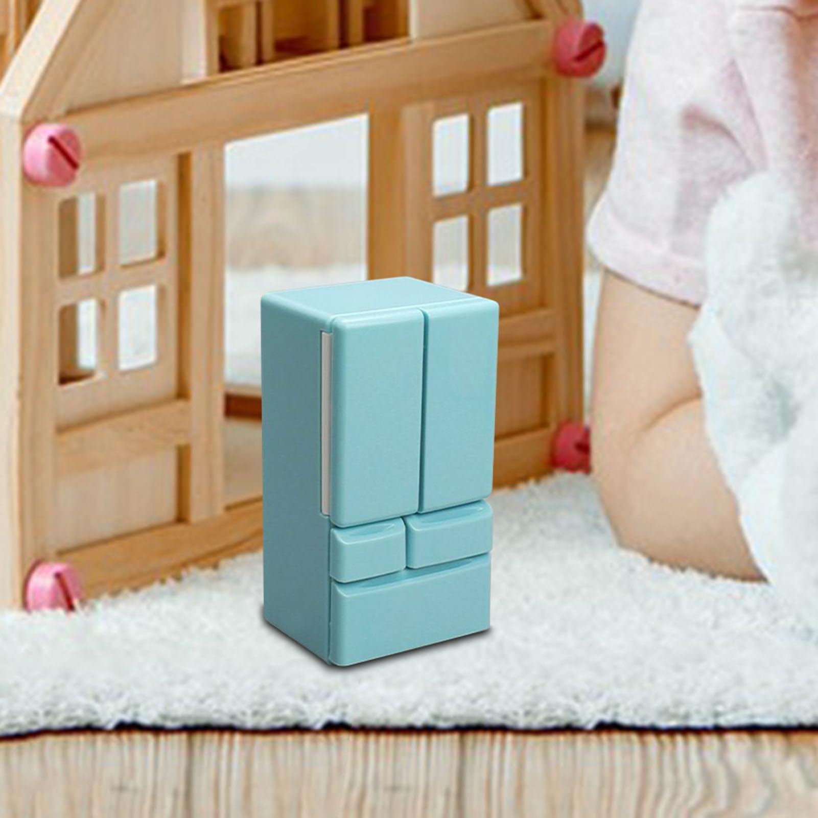 Doll House Fridge | Creative Small Refrigerator 1:12 Scale - Doll House Furniture, Pretend Play Scene, Children Play Home Toy for Children Kids — view 3