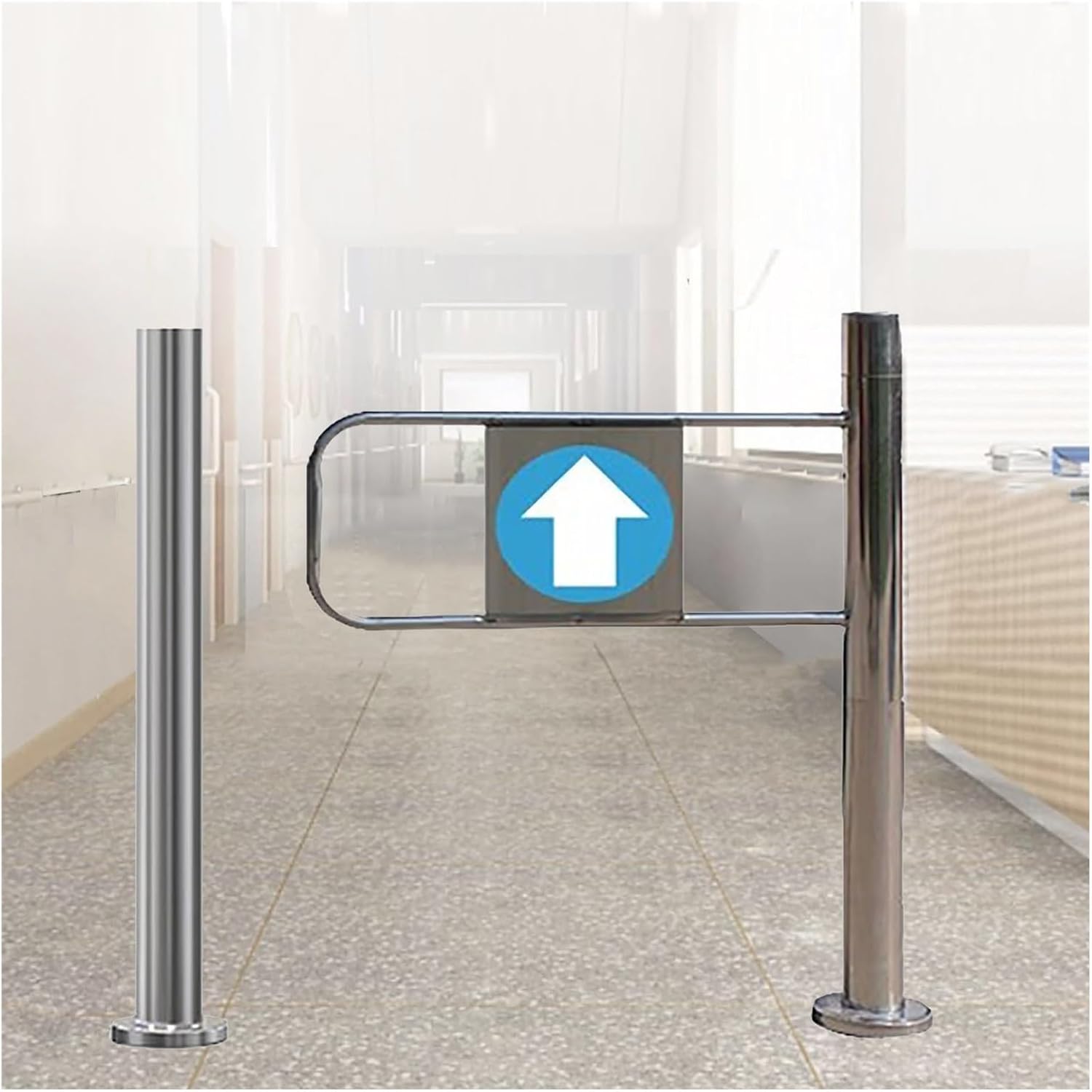 Heavy Duty Stainless Steel Manual One-Way Swing Door - Automatic Rebound Gate with Hand Push Design for Commercial Store Entrance, 65cm (25 3/5") - Durable Access Solution