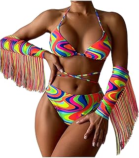 Pequeño Bikini Negro Slip Nuevo Bikini Europeo Americano Sexy Fringe Dulces Colores Bikini Comercio Exterior Traje de Baño Bikini Negro Rayas