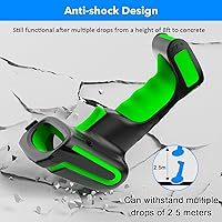 Vista 7 de Symcode Escáner de código de barras de pantalla 2D inalámbrico con soporte de carga, 2 en 1 inalámbrico 433 MHz y Bluetooth 2600 mAh 1D 2D escáner