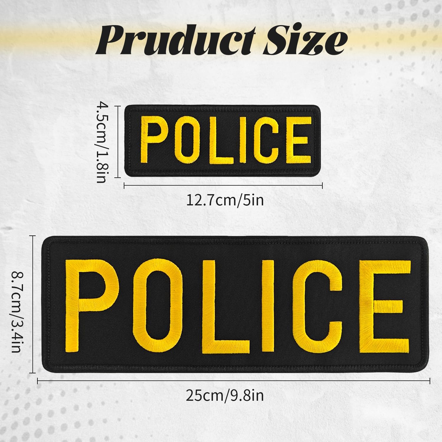 Patch, Tactical Embroidered Applique Hook & Loop Patch for Tactical Vest Uniform Jacket Caps 1 Large 1 Small