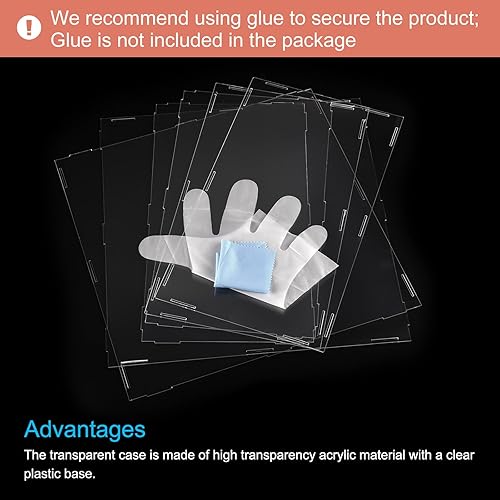 Miniatura 3 de MECCANIXITY Vitrina de acrílico Caja de plástico transparente montar escaparate a prueba de polvo 12.2x6.3x8 pulgadas para artículos coleccionables