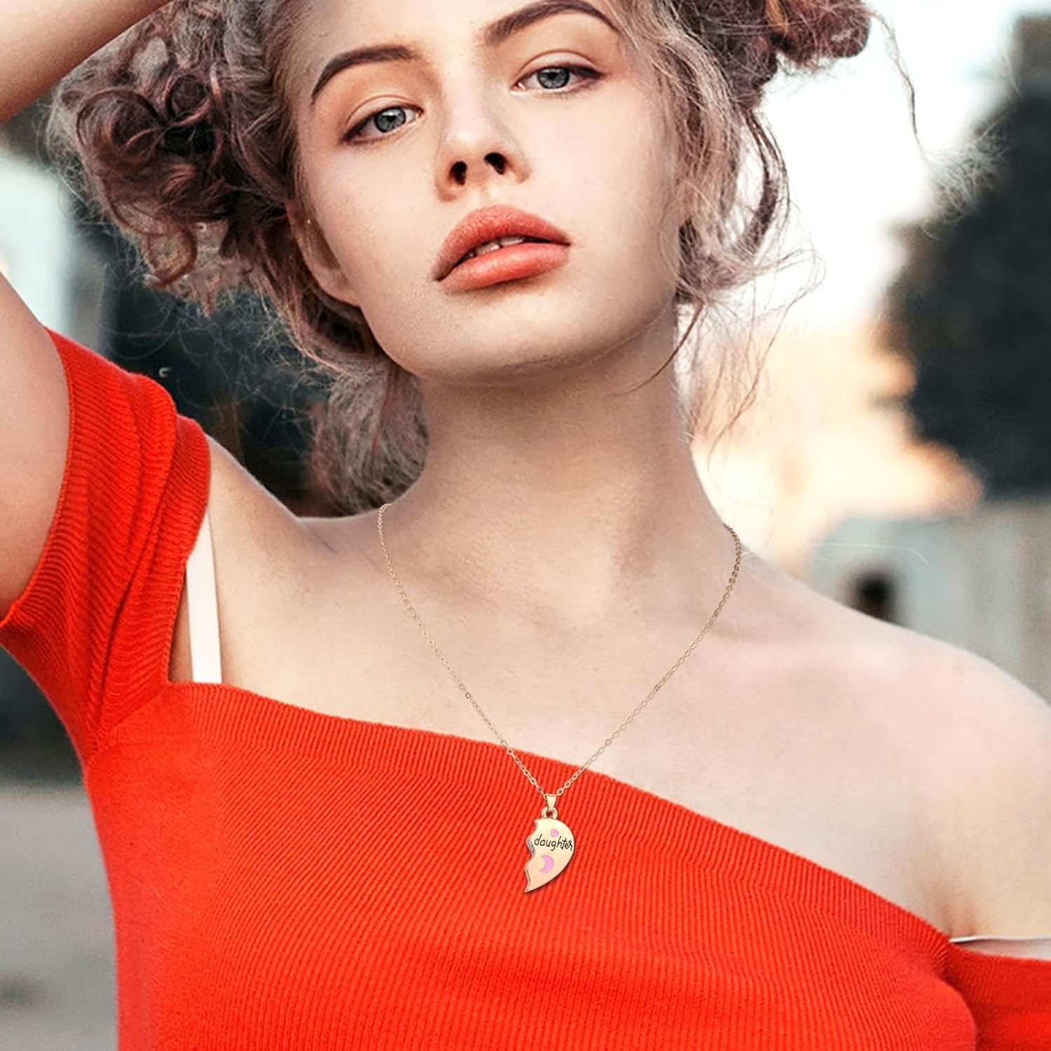 2pcs Matching Necklaces, Heart Shaped Mother and Daughter Necklace Mom Magnetic Family Matching Pendant Mama Charm 2 Part Family Jewelry for 2 (Gold, Silver) - Image 5