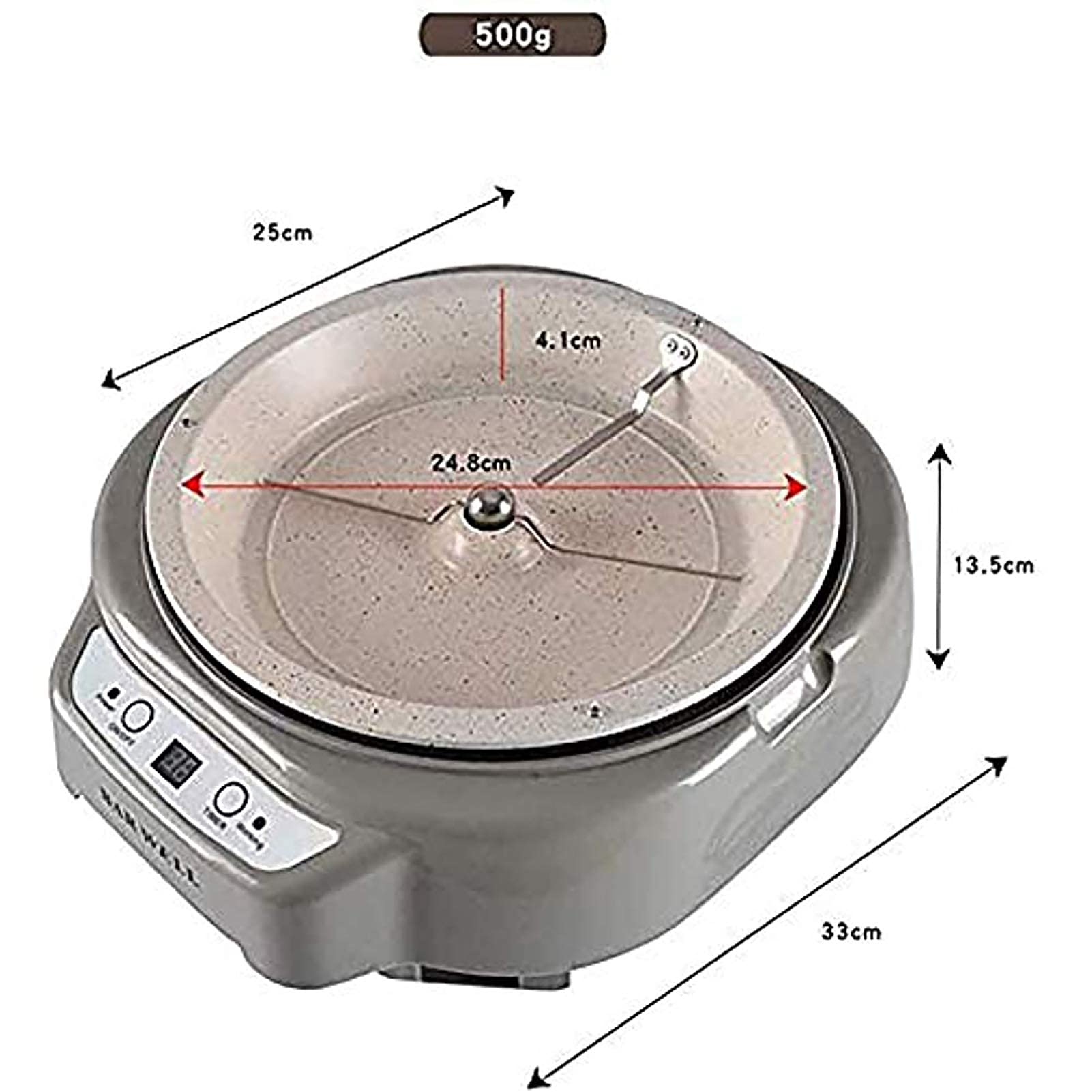 Maszyna do palenia kawy 500 g, automatyczna maszyna do prażenia ziaren kawy o mocy 500 W do użytku domowego z inteligentnym timerem, elektryczna kawa ziarnista do sezamu, soi, orzeszków ziemnych