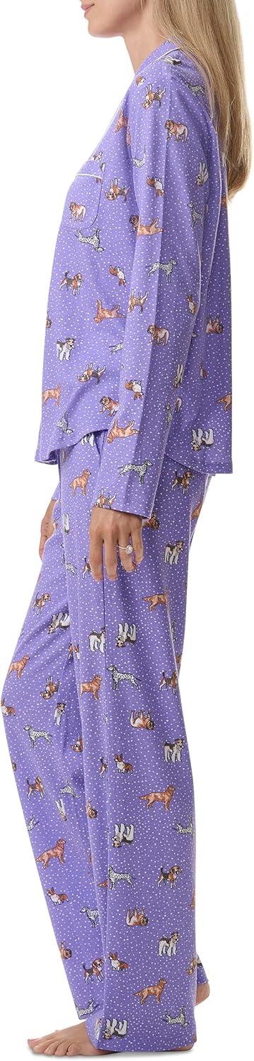 Karen Neuburger Women's Two-Piece Long Sleeve Notch Collar Girlfriend Pajama Set - Image 4